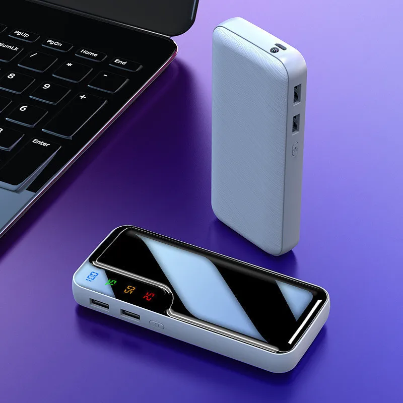 Power Bank 30000mah Portable Faster Charging External Battery Charger 2USB LED Lights Powerbank for Mobile iPhone13 s21 |