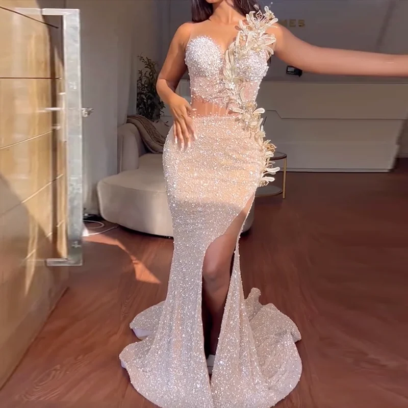Aso Ebi стильное платье для выпускного вечера с бисером кружевное элегантное