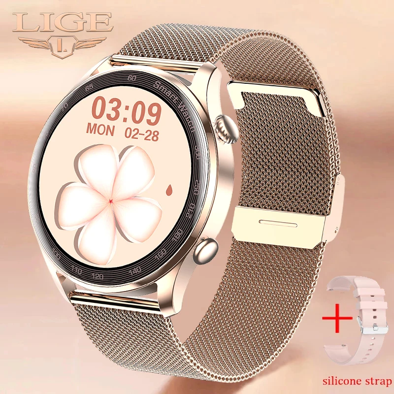 

LIGE 2022 Dial Calll Smart Watch Men Women Heart Rate Monitor Fitness Tracker Music Player 1.36 Inch 390*390 HD Smartwatch+Box