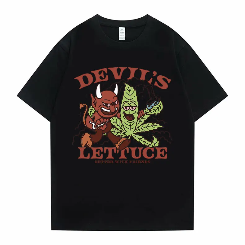 

Devil S Lettuce Better with Eriends Graphic Tshirt Summer Men's Pure Cotton T Shirt Funny Men Women Fashion Oversized T-shirts