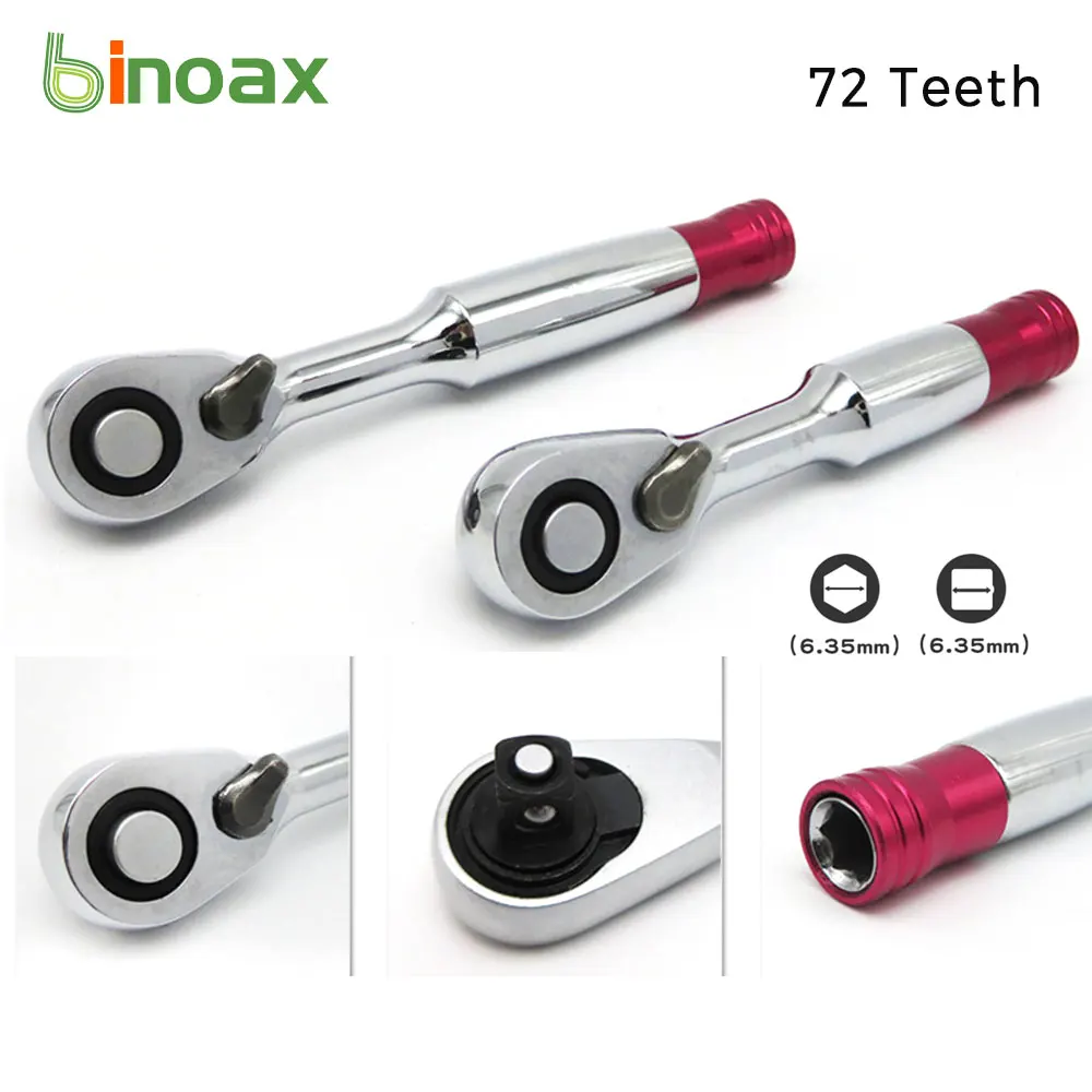 

Binoax 72 TeethTorque Ratchet Wrench 85mm/100mm 1/4'' Mini Socket Wrenches Repair Tool For Vehicle Bicycle Bike