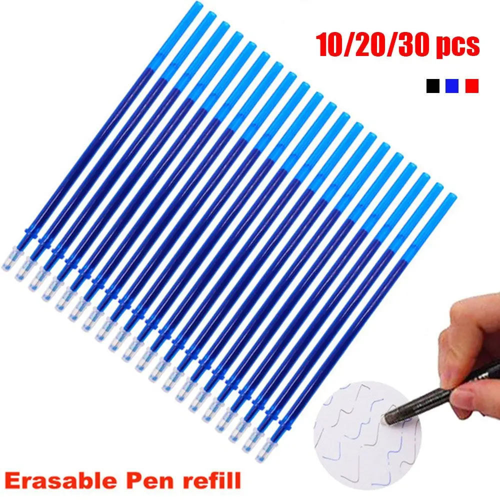 

10/20/30Pcs 0.5mm Child Signature Office Blue Black Red Roller Ball Erasable Pen Refill Neutral Ink Gel Pen