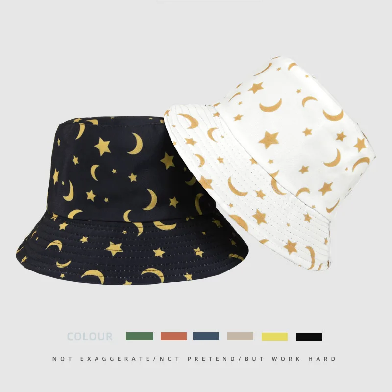 

Outdoor sunscreen printed fisherman hat wide-brimmed couple style double-sided fisherman hat basin hat