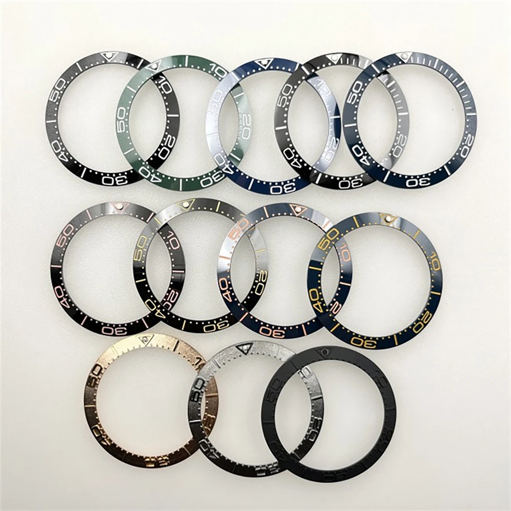 

38MM Bezel Ceramic Mens Watch Watches Green Luminous Watch Face watch Bezel for NH35 Movement Accessories