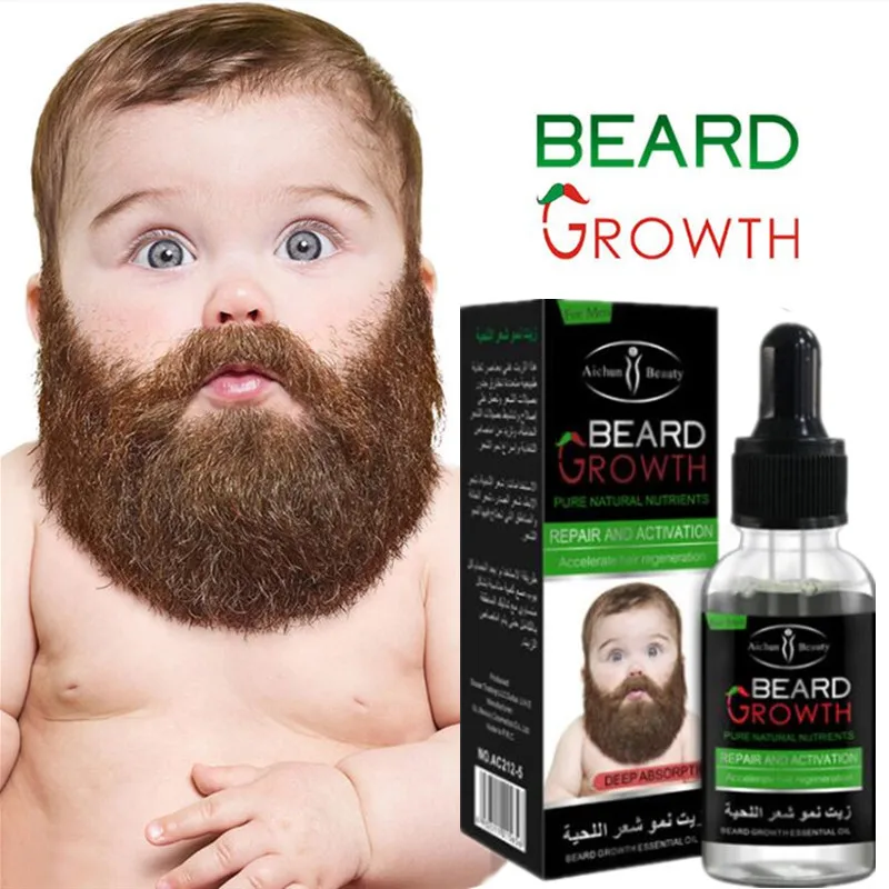 

Men Beard Growth Oil Kit Soften Hair Growth Nourishing Enhancer Beard Wax Balm Moustache Oil Leave-In Conditioner Beard Care30ml