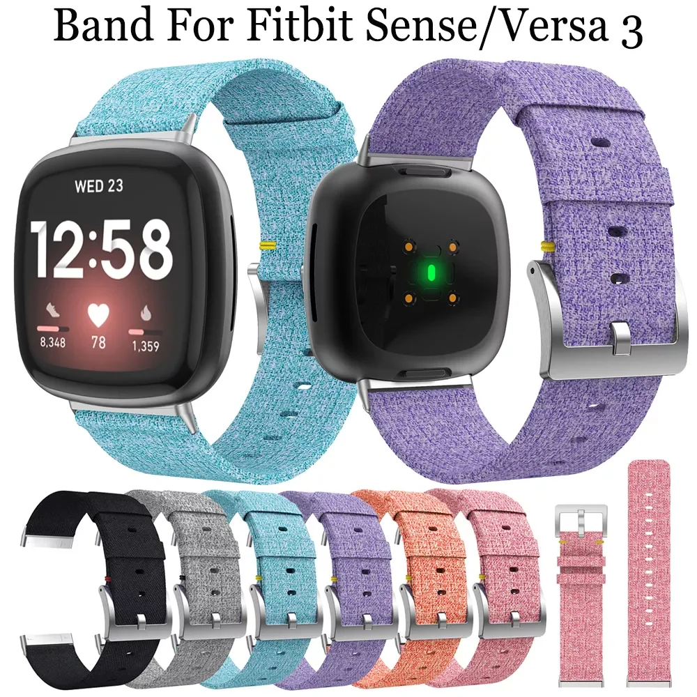 

High Quality Sport Nylon Band Compatible For Fitbit Versa 3 Smart Watch Band Canvas Woven Bracelet Watchband For Fitbit Sense