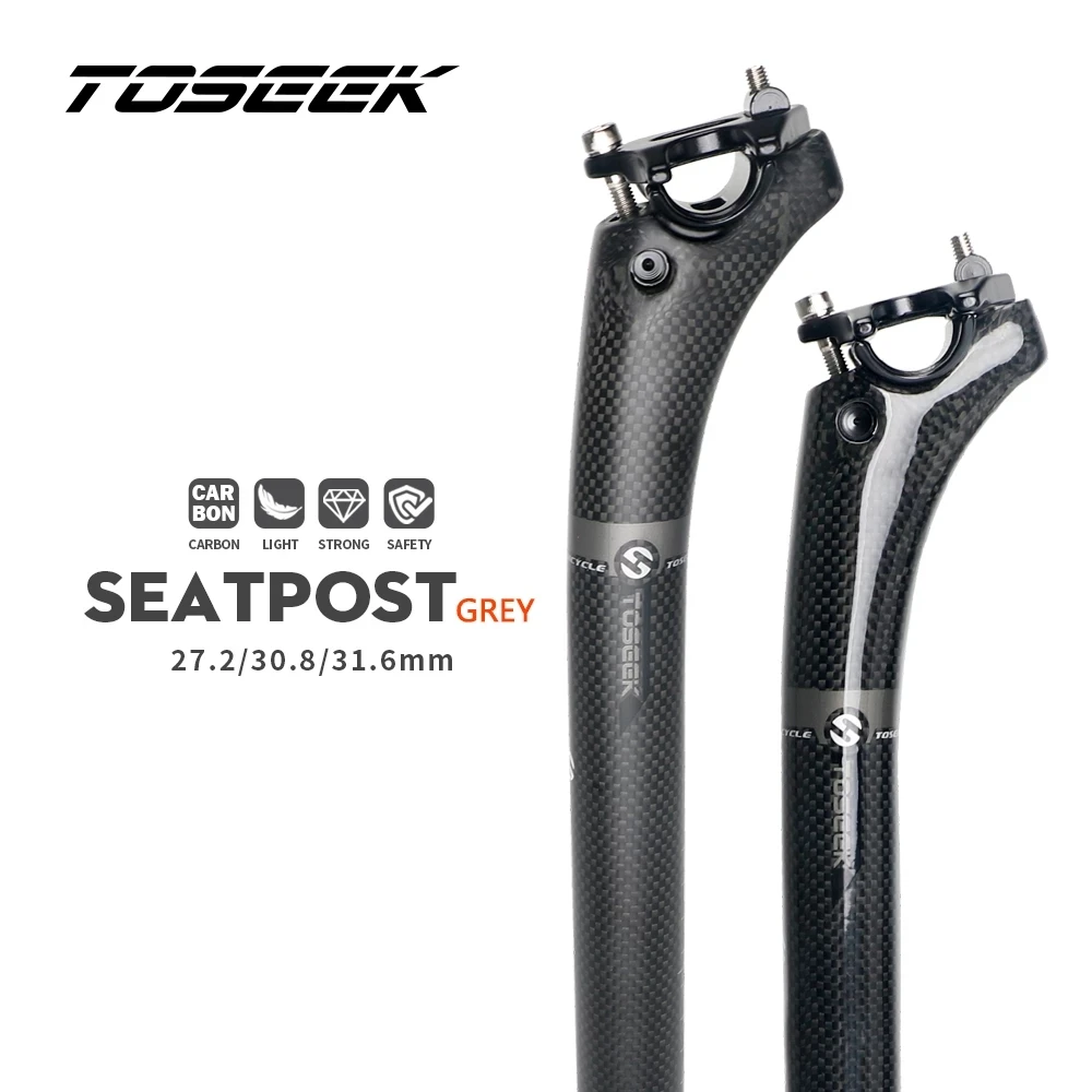 

TOSEEK Carbon Seatpost Offset 20mm Diameter 27.2mm 30.8mm 31.6mm Length 350mm Bike MTB Road Bicycle Parts Seat Post