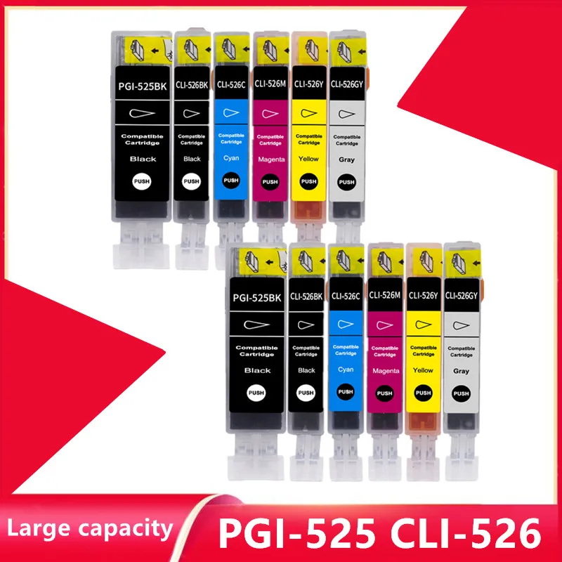 

PGI525 PGI-525 CLI-526 For Canon PGI 525 CLI 526 Ink Cartridge PIXMA iP4850 MG5150 MG5250 MG6150 MG8150 MG5350 MG6250 Printer