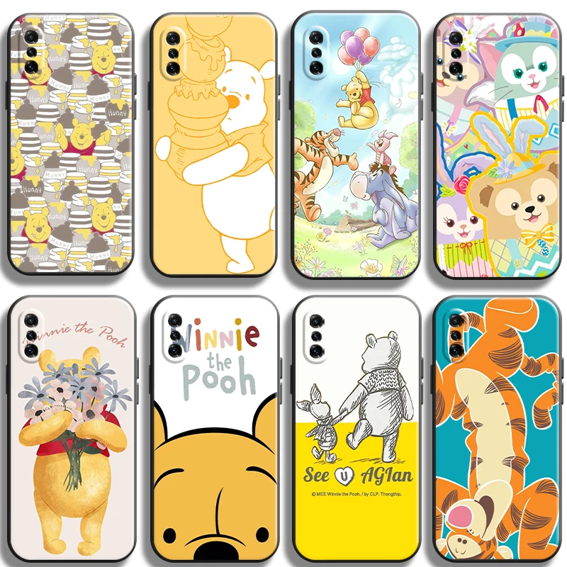 

Disney Winnie Phone Case For Xiaomi Note 10 Pro Lite 10S 10 Pro Lite Protective Original Funda Liquid Silicon ShockProof Black