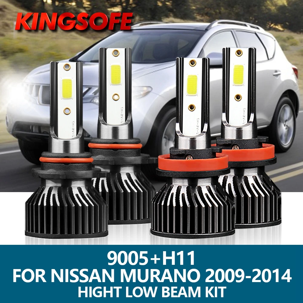 

4X LED Headlight 9005 HB3 H11 Car Light 12000LM 72W 6000K White COB Chip Hight Low Beam Bulbs Kit For Nissan Murano 2009-2014