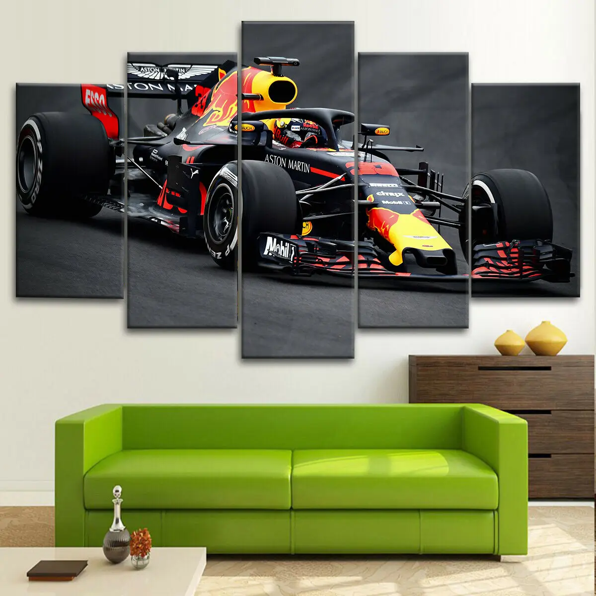 5 панелей Max Verstappen F1 холст настенный Рисунок гоночный автомобиль печать домашний