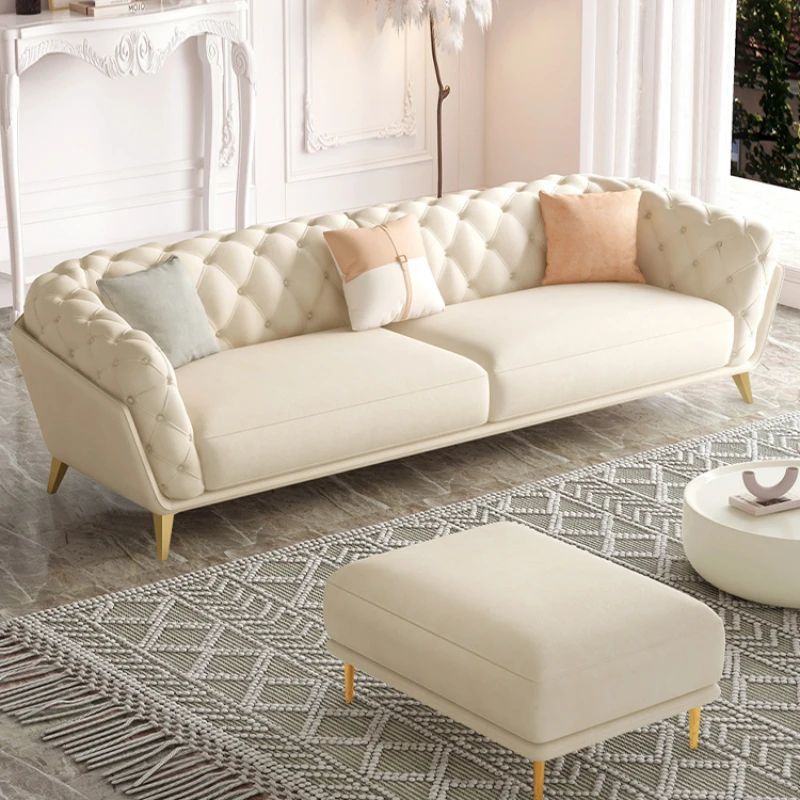 Роскошный матерчатый диван в французском стиле прямой бархатный для маленькой
