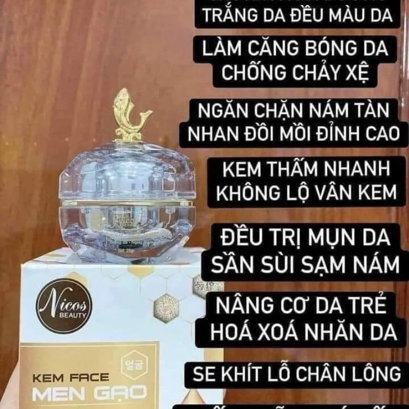Фото Kem Face Men Gạo 25g Nicos: Trắng Sáng Màu Da. Trợ sám ám sám NAM ám Nhang, Se Khít Lông N Lông. №2