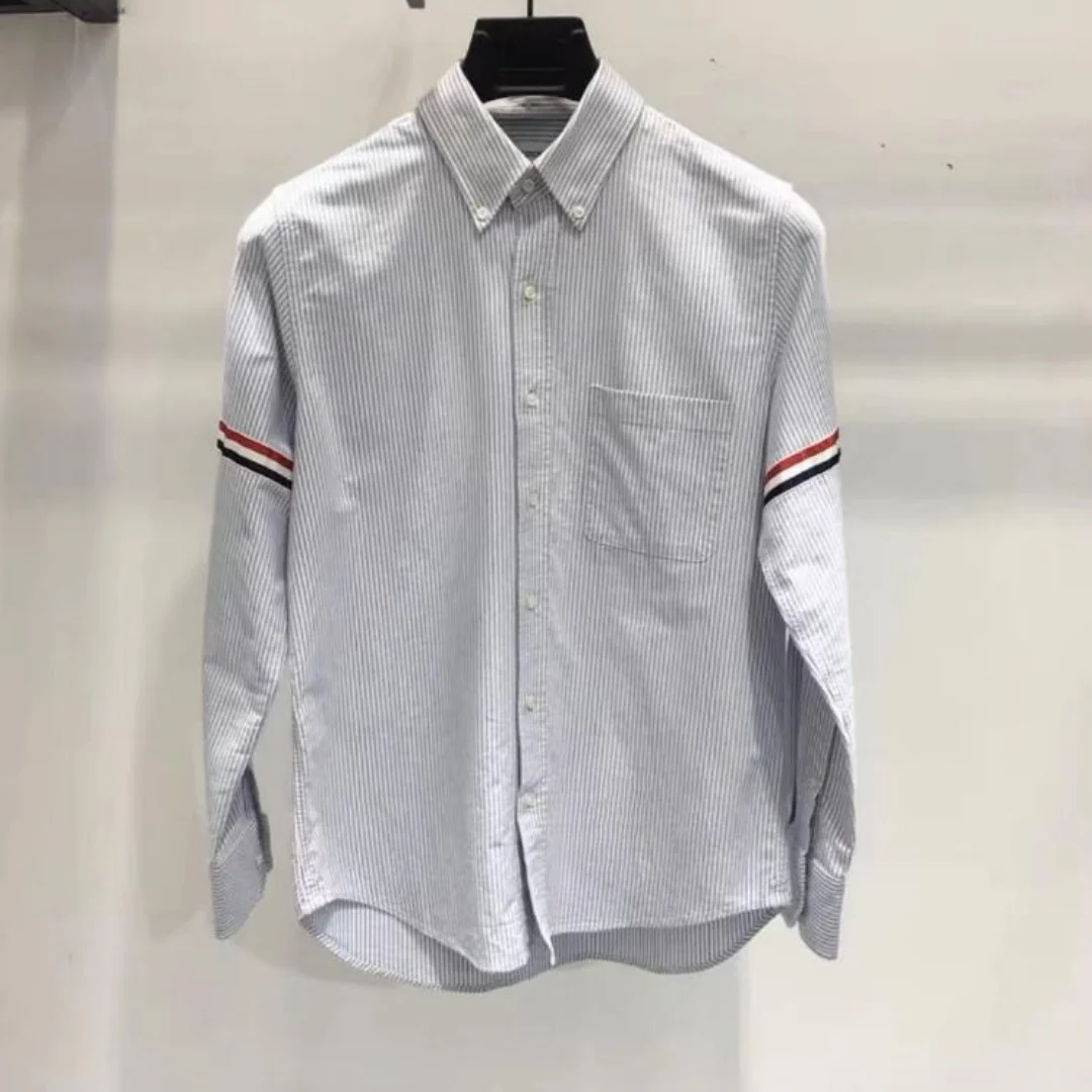 

Spring TB Shirts Luxury Brand Sleeve Desinger Style Men Causal Shirts High Quality Cotton Formal Luxe Chemise Homme Shirts
