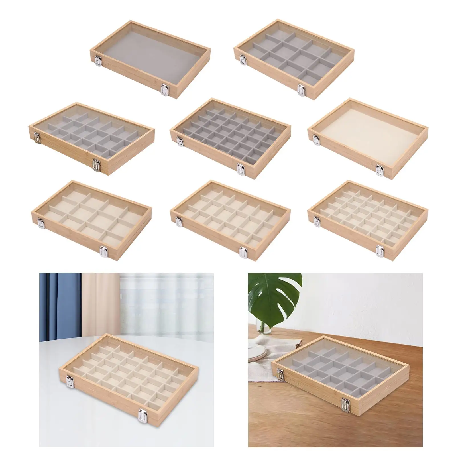 Шкатулка для ювелирных изделий деревянный органайзер серег поднос витрин в