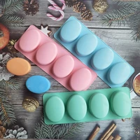 4 cavity oval diy silicone soap mold for handmade soap making forms baking mould home kitchen diy supplies candle mold soap moul