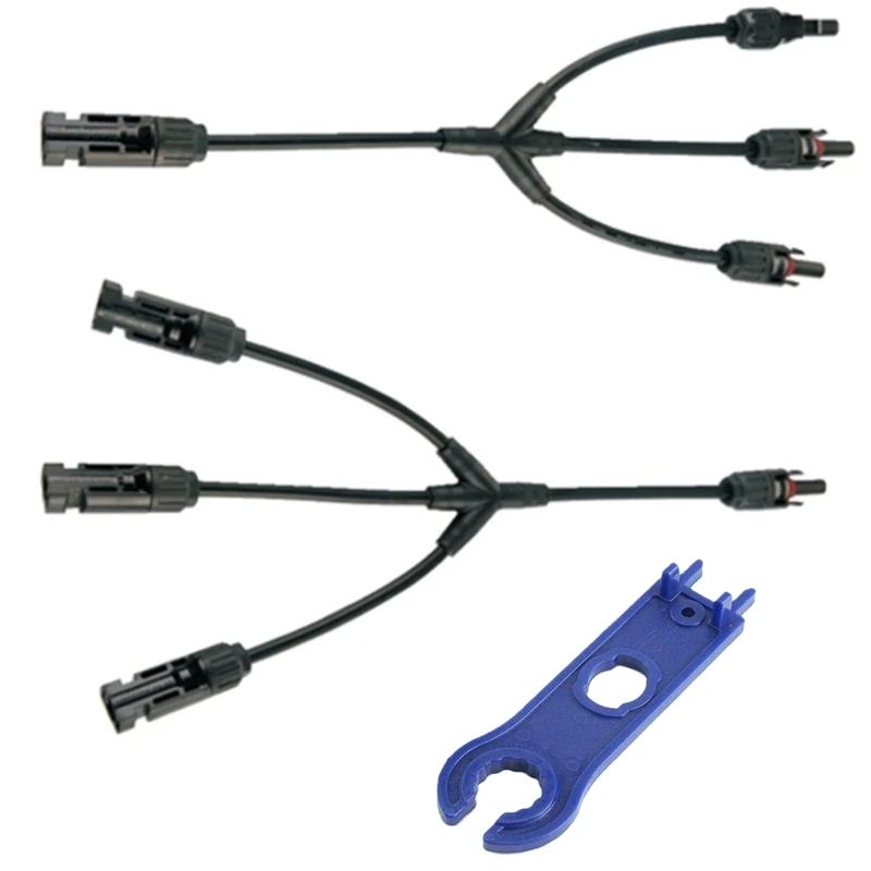 

M/FFF And F/MMM Solar Connector+Wrench Y Branch Parallel Adapter For Solar Panels
