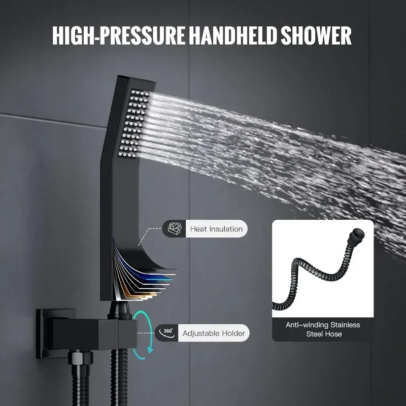 Душевая система с кнопкой настенный монтаж роскошная 10-дюймовая насадка для