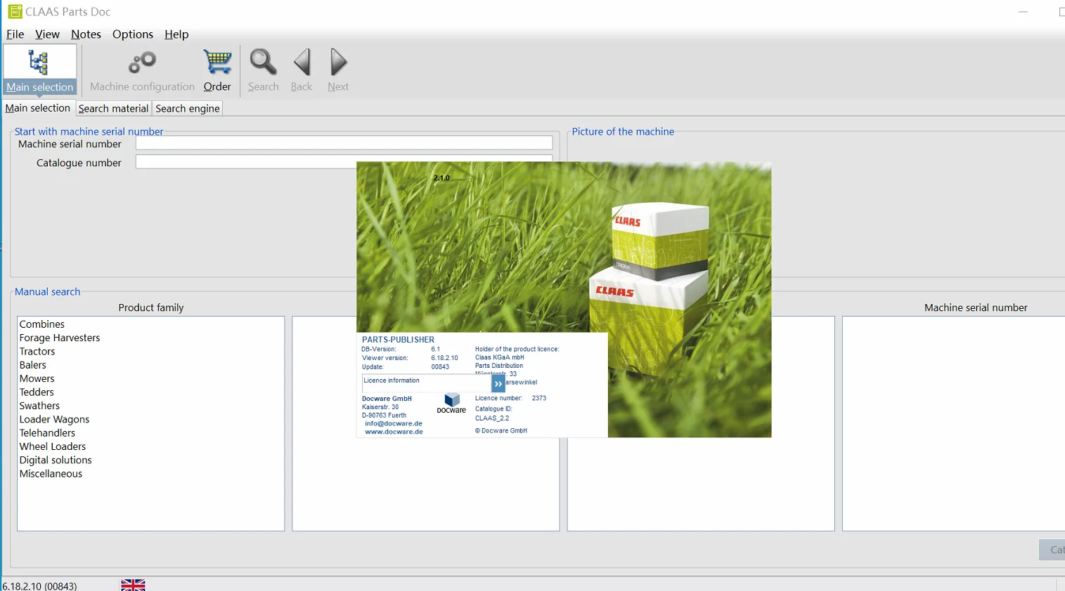 

Каталог запасных частей CLAAS Doc EPC 2024.08