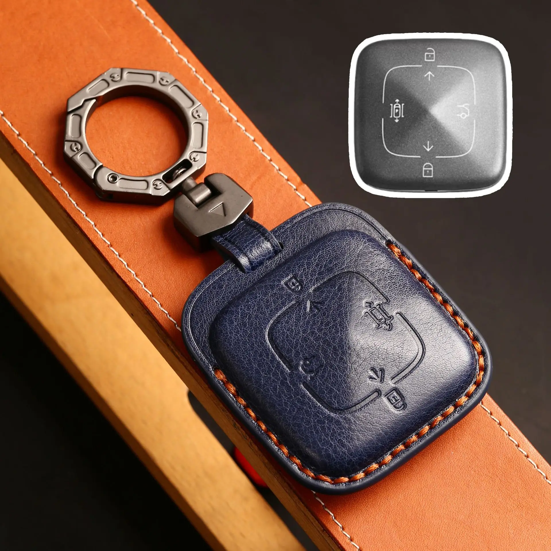 

Кожаный чехол для автомобильных ключей, чехол для Zeeker 001 009 X Bluetooth, интеллектуальный ключ, корпус, аксессуары для ключей