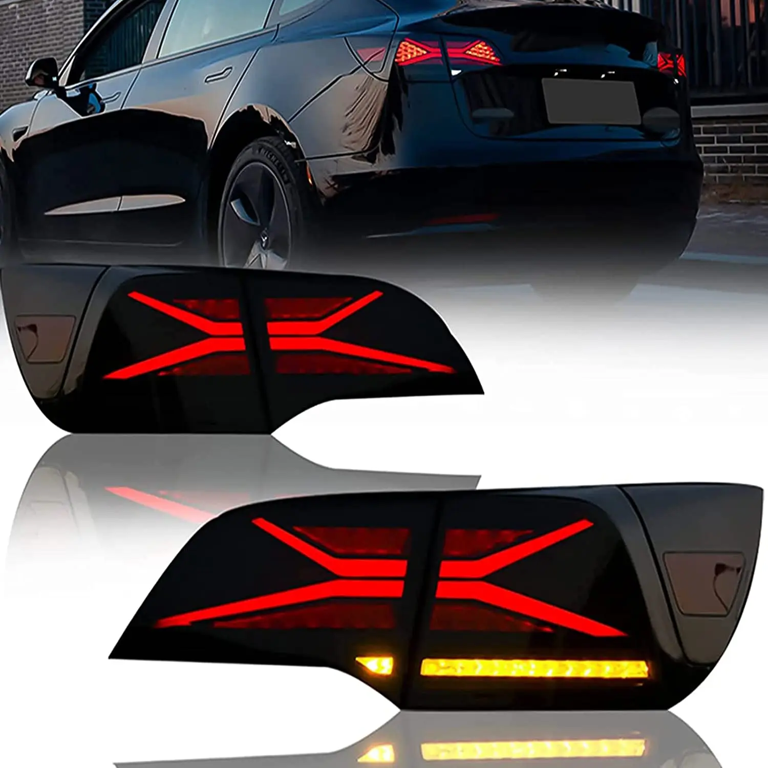 Светодиодный задсветильник для Tesla Model 3/Y 2017-2022 рентгеновский динамический фонарь