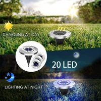 d2 20led outdoor solar light lamp waterproof ground lights underground sensing landscape lights for garden lawn pathway lights
