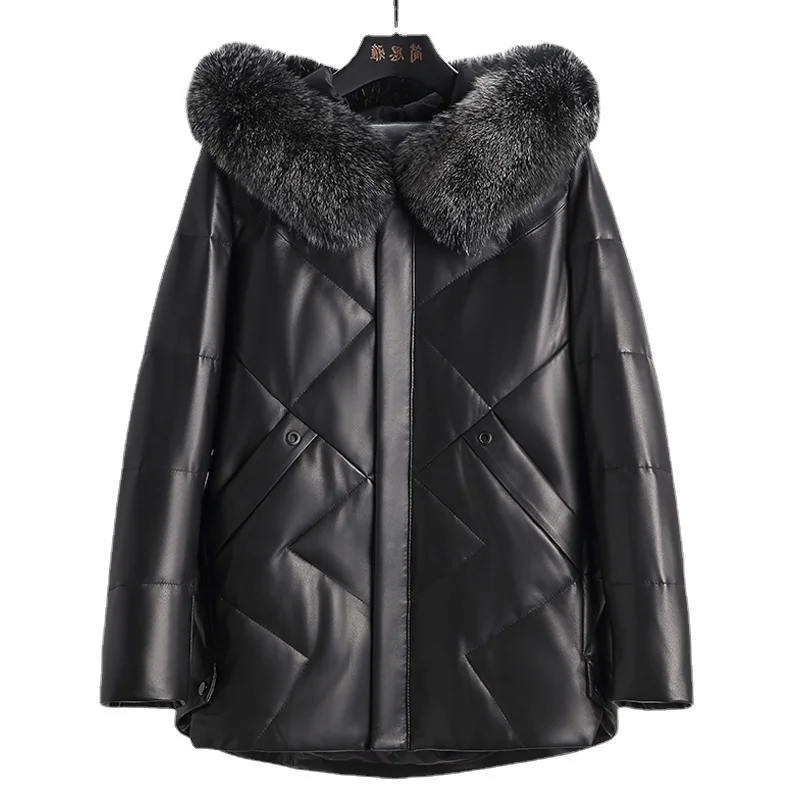 

Женское зимнее пальто из овчины, модные теплые женские парки с капюшоном, пуховая кожаная куртка, Женская Корейская женская одежда, лисий мех WP 2023