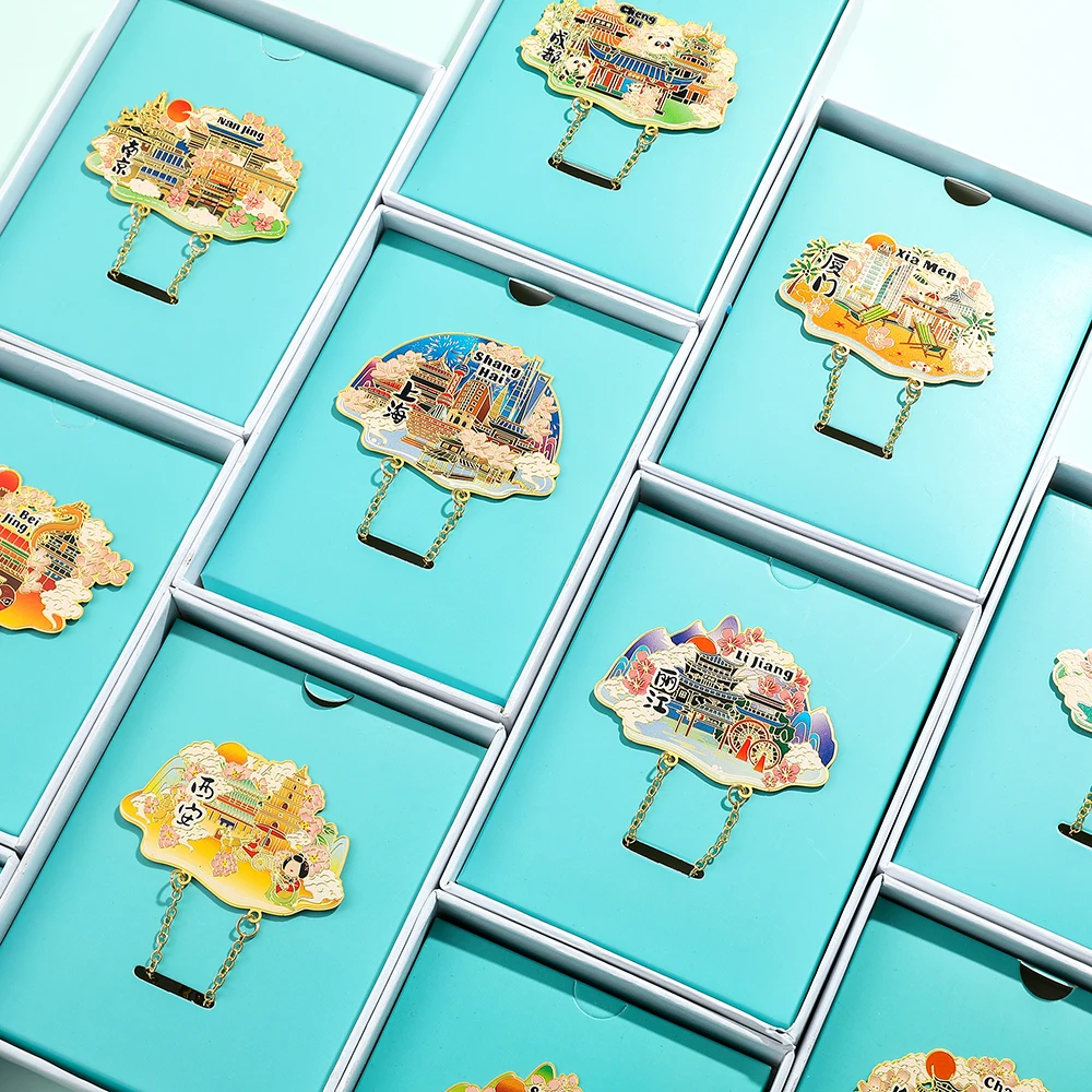Китайская городская Закладка Пекин Шанхай металлические закладки для книг