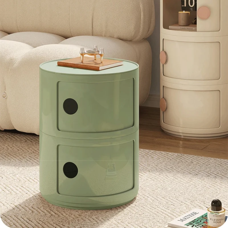 Минималистичная прикроватная тумбочка в стиле Ins современный белый круглый шкаф