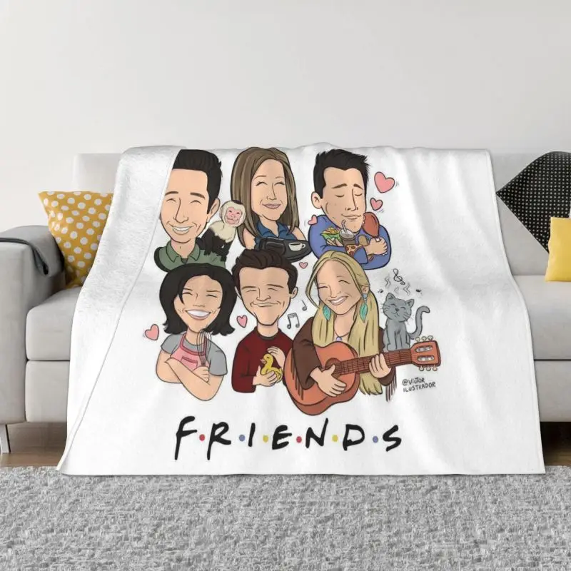 

Collage Blankets Comfortable Soft Flannel Sprint TV Show Throw Blanket for Couch Office Bedroom Vintage Friends Symbol