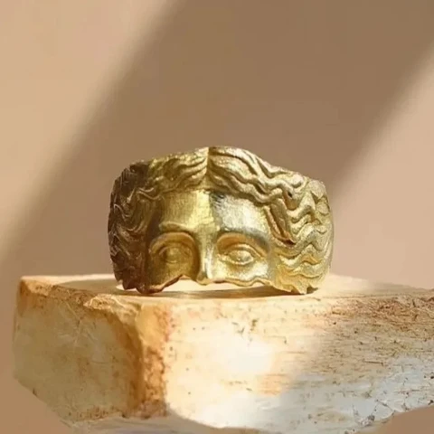 Винтажное Открытое кольцо золотого цвета с изображением Иисуса на половине лица для мужчин и женщин, ретро-религиозные веры, ювелирные изделия, кольца на палец из чистой меди, Подарочные Кольца