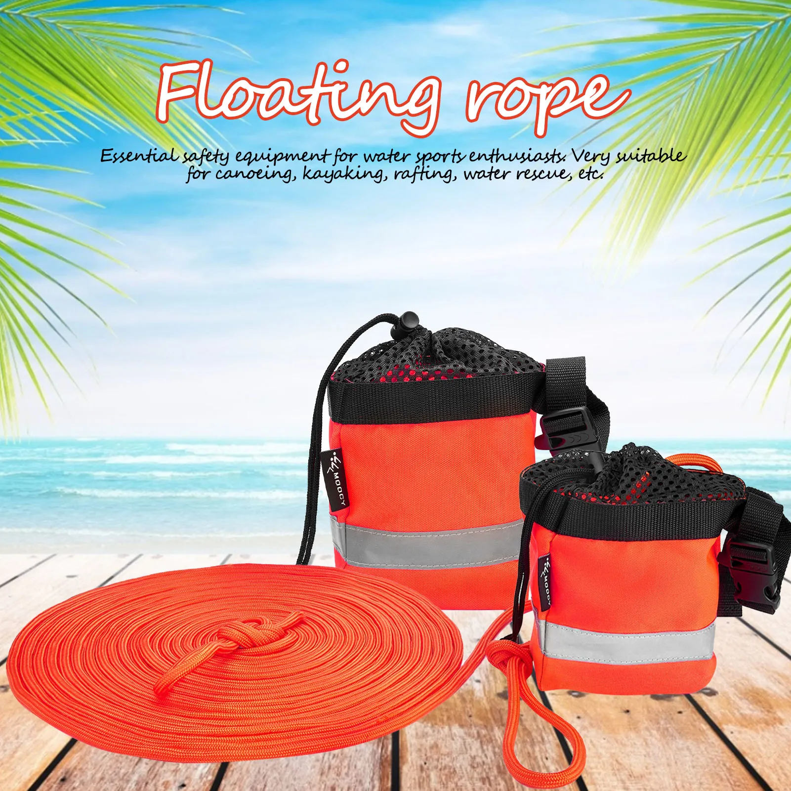 

Reflective Rope Throw Rope Surface Salvage Rope Bag Boating Kayaking Safety Water Rescue Floating Rope