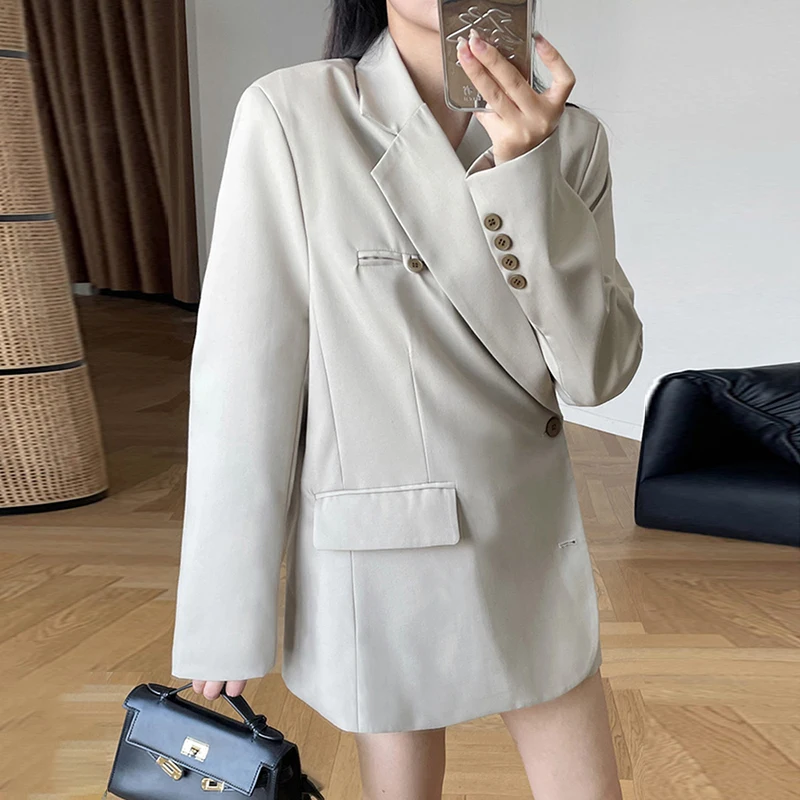 BPN повседневные сращенные однобортные минималистичные блейзеры для женщин с