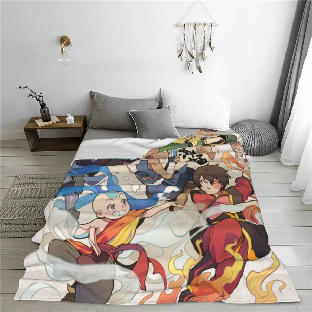

Avatar The Last Airbender Anime Blankets Flannel Decoration Multi-function Soft Throw Blankets for Home Couch Bedding Throws