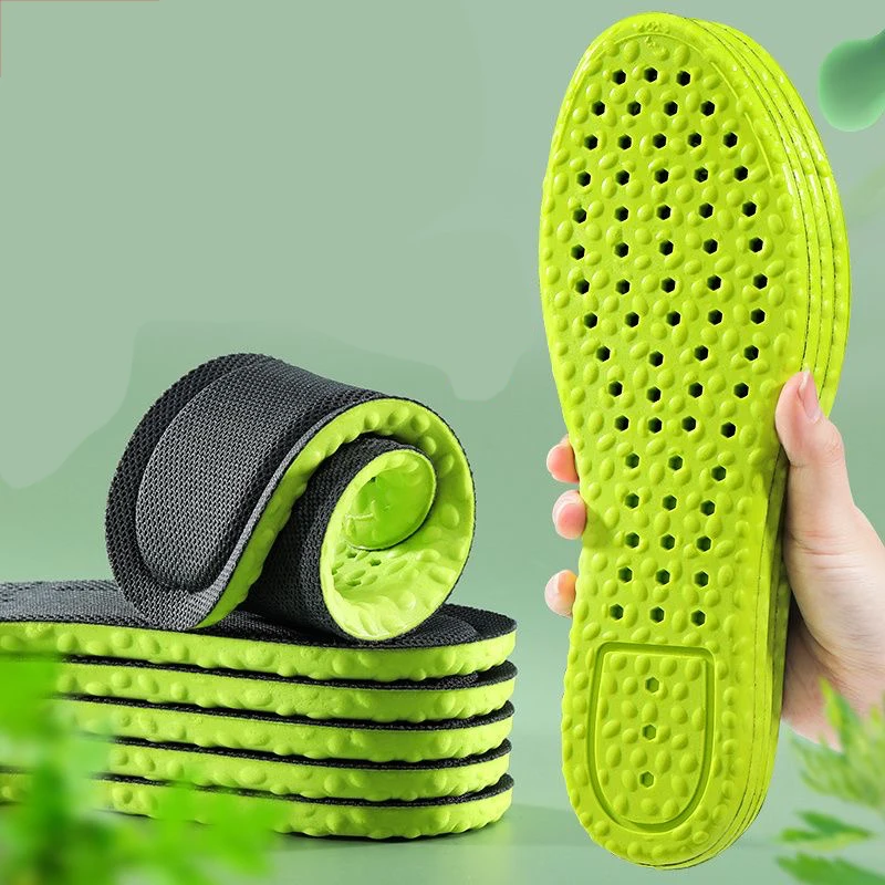 4pcs Massage Insoles Women Men Breathable Arch Support Shoe Sole Pads Unisex Deodorant Memory Sponge Sports Feet Care Inserts