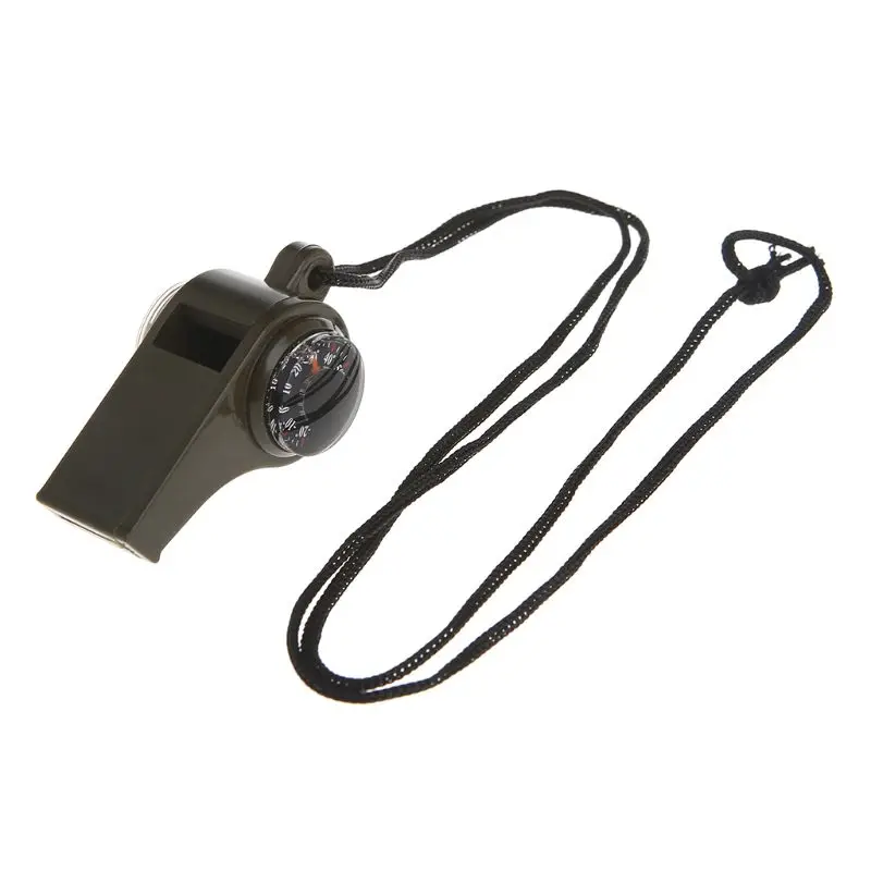 

3 in1 Outdoor Camping Hiking Emergency Survival Gear Whistle Compass Thermometer