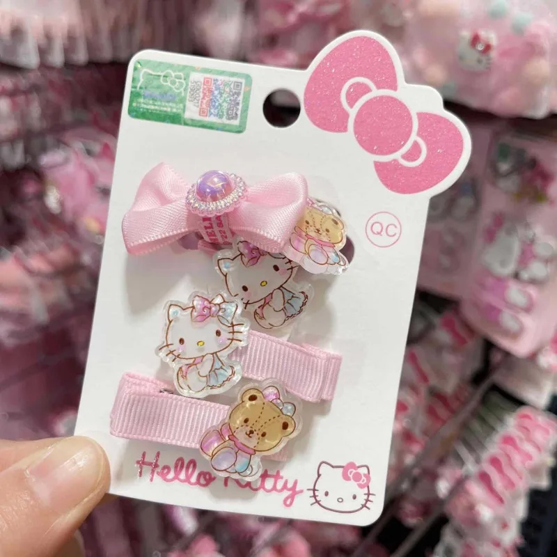 

Kawaii Hair Accessories Hello Kitty Hairclips Sanrio Baby Girl Bows Hair Clip Headbands Ties Fashion Hairties Toddler Girl Fall