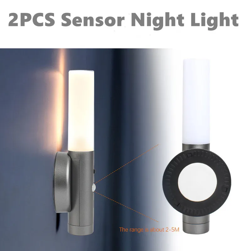 

2pcs Senser Night Lights Cabinet Wall Lamp 6 Lamp Beads USB Charging PIR Motion Corridor Emergency Flashlight LED Light