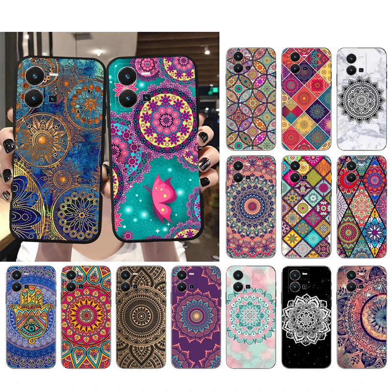 

Mandala flower totem Phone Case For VIVO Y53S Y33S Y11S Y31 Y21 Y70 Y20 Y21S Y72 Y55 Y76 Y51 Y01 V23E V21 V23 V21E Case