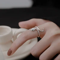 snake ring simple rhinestones rings 2022 trend rings for women ring open aesthetic jewelry fashion charm womens accessories