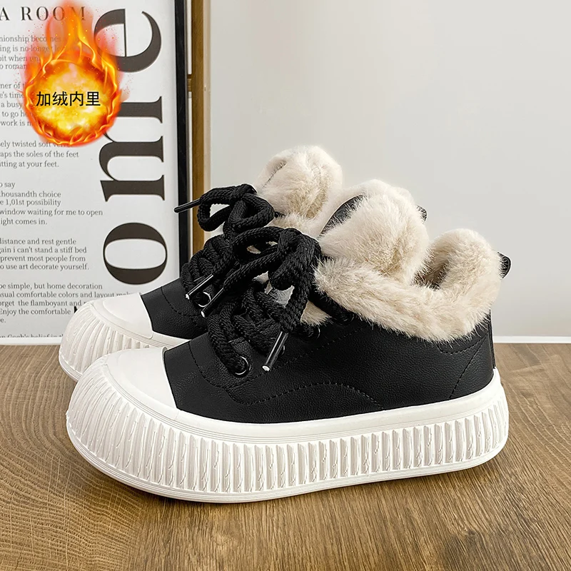 Новинка 2024 высокие женские кроссовки зимняя термоповседневная обувь удобные