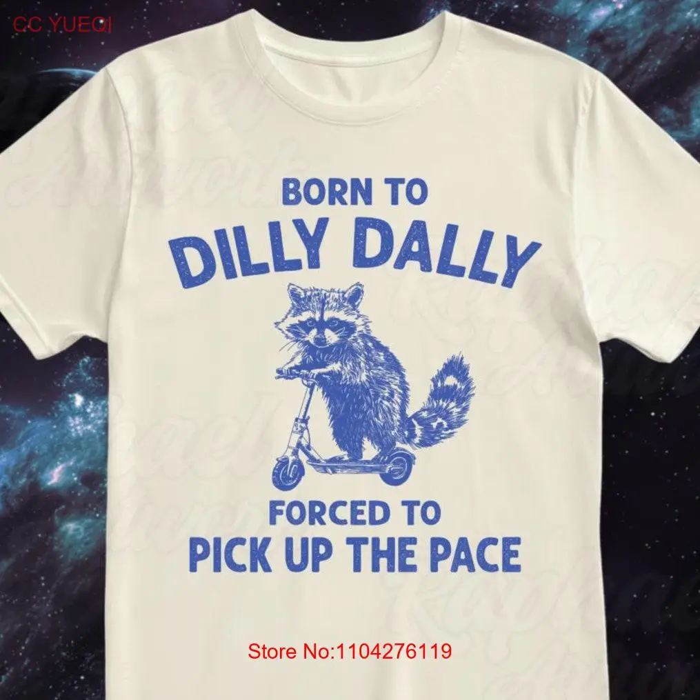 Винтажная футболка Born To Dilly Dally забавная винтажная Silly Racoon оверсайз в стиле ретро