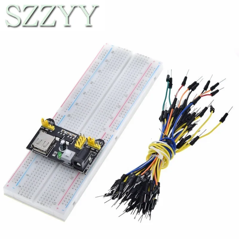 

3.3V/5V MB102 Breadboard power module+MB-102 830 points Prototype Bread board for arduino kit +65 jumper wires wholesale