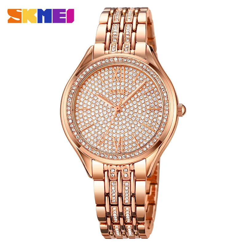 Skmei Fashionable Luxury Diamond-Face Women's Watch Elegant All-Match Women's Watch Scale Women's Quartz Watch images - 6