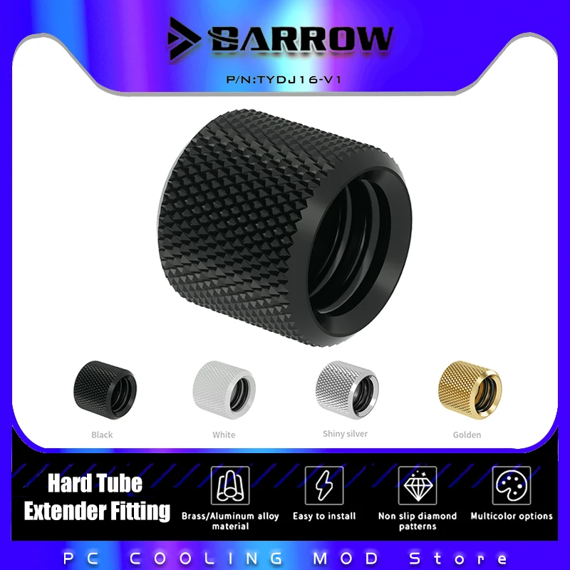 

Barrow Hard Tube Extender Fitting 12mm 14mm 16mm Rigid Pipe Butt Connecting Water Cooling TYDJ12-V1 TYDJ14-V1 TYDJ16-V1