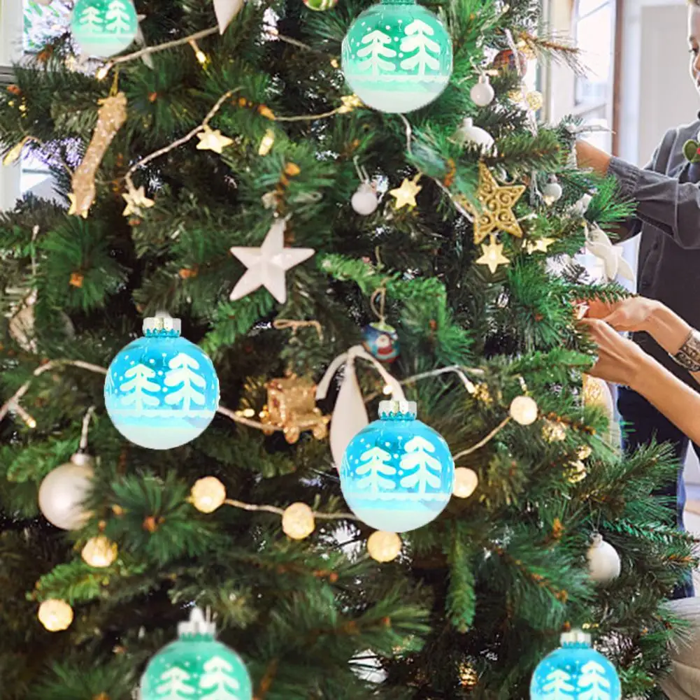 

12 шт., прозрачные небьющиеся шарики для рождественской елки