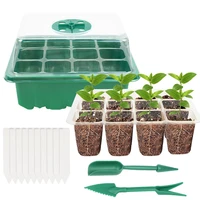 5pcs plant seeds grow boxes with transparent cover reusable seed planting greenhouse box seedling nursery pot garden supplies