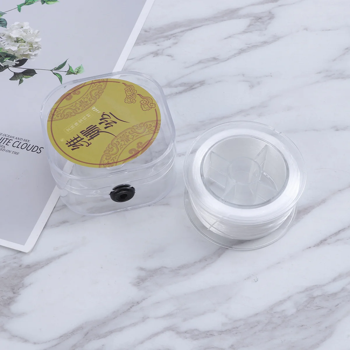 

100 Meters Elastic Cord Clear Stretchy Bracelet Beading Flat Thread Stretch String Fabric Crafting Cord for Jewelry Making