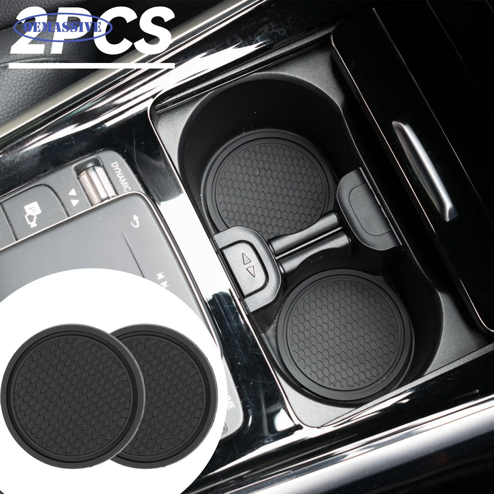 

OEMASSIVE 2 шт. автомобильные подставки для чашек, универсальные нескользящие вставки, подставки для стаканов с водой, подушечки, аксессуары для интерьера, подходят для большинства чашек, черный