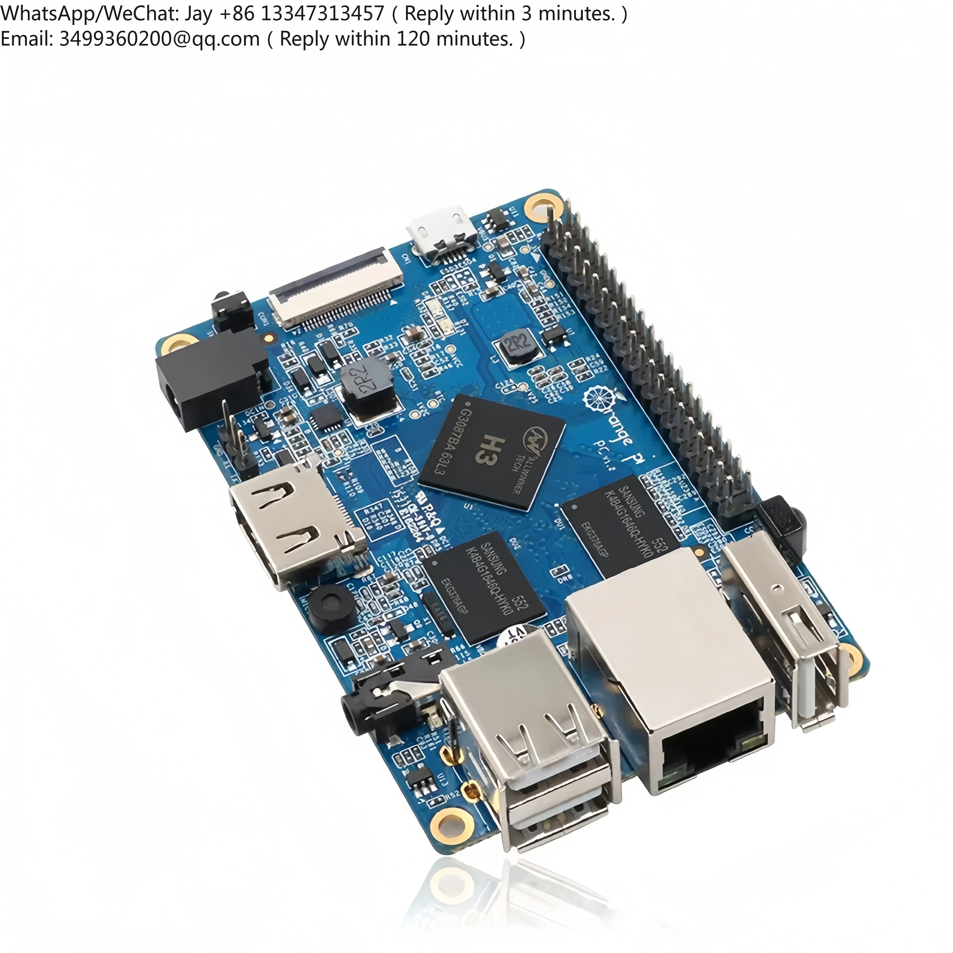 Фото Компьютер OrangePi с чипом Quanzhi H3, 1 ГБ памяти, плата для программирования с открытым исходным кодом, в наличии, комплект для разработки ПО №1